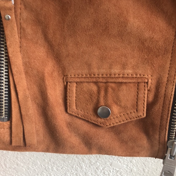All Saints Elora Suede Biker Jacket (Size 10) NWT - Picture 13 of 13